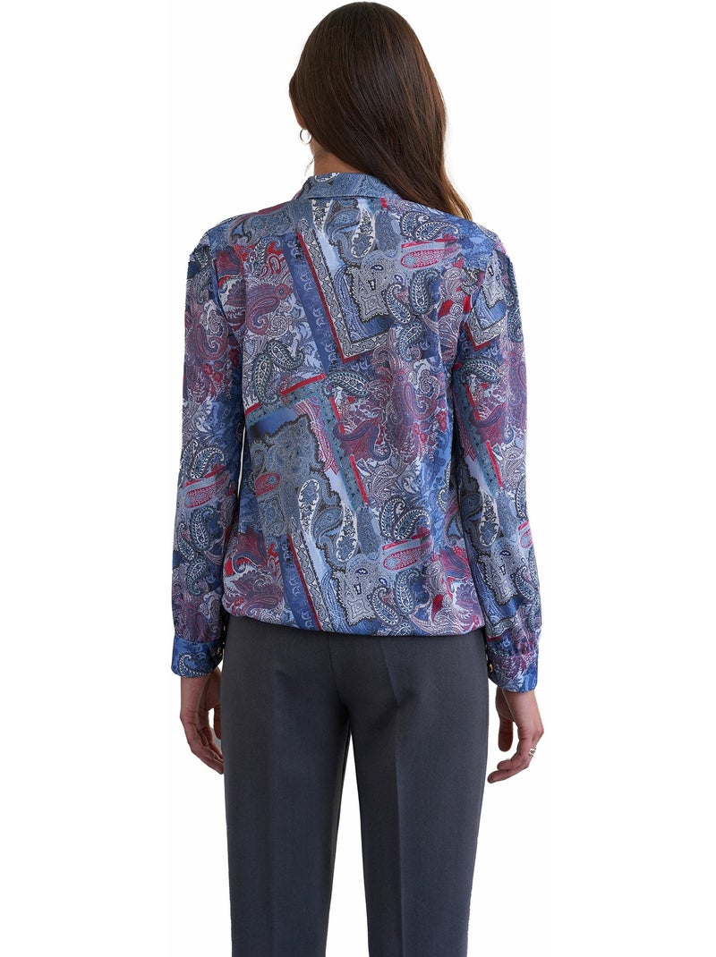 Chemisier-blouson jersey imprimé - Afibel Bleu - Kiabi