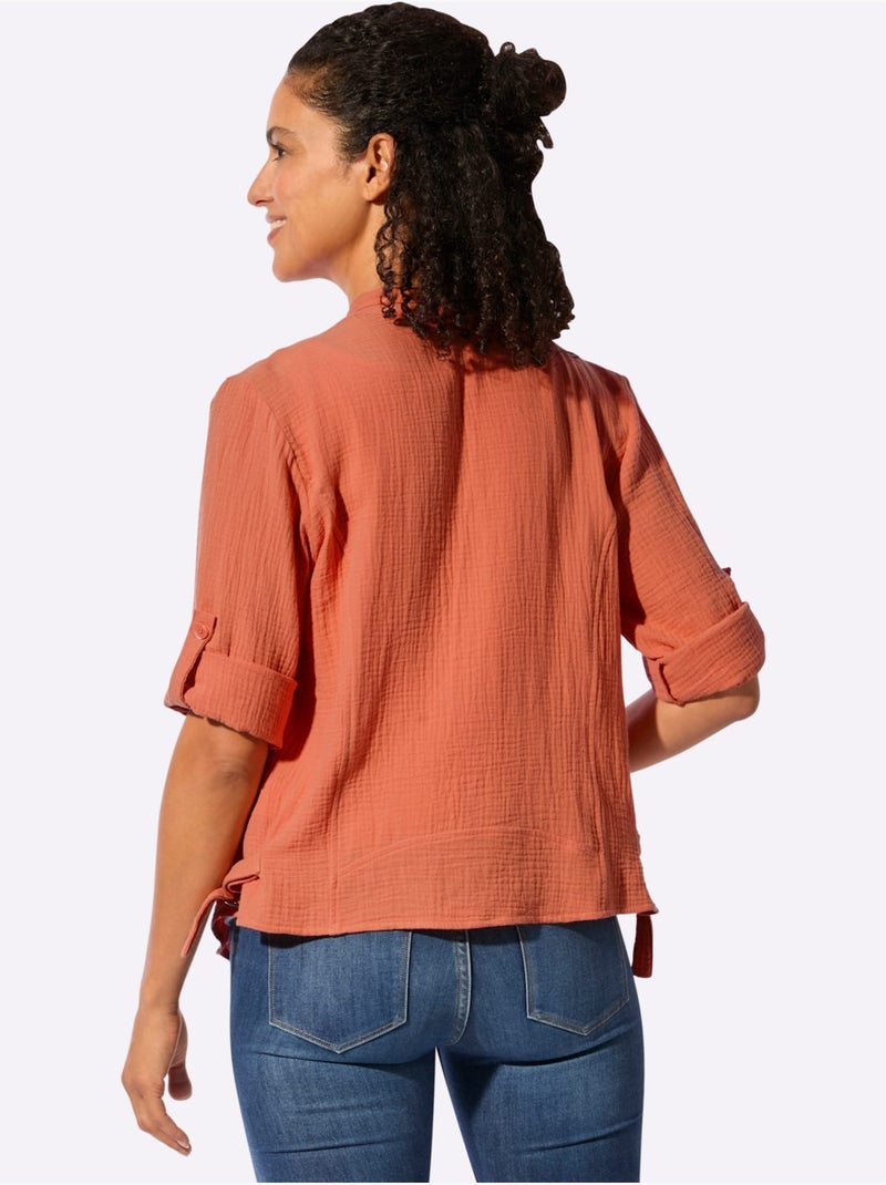 Chemisier Boléro Pur Coton - Taille Standard - Witt Orange - Kiabi