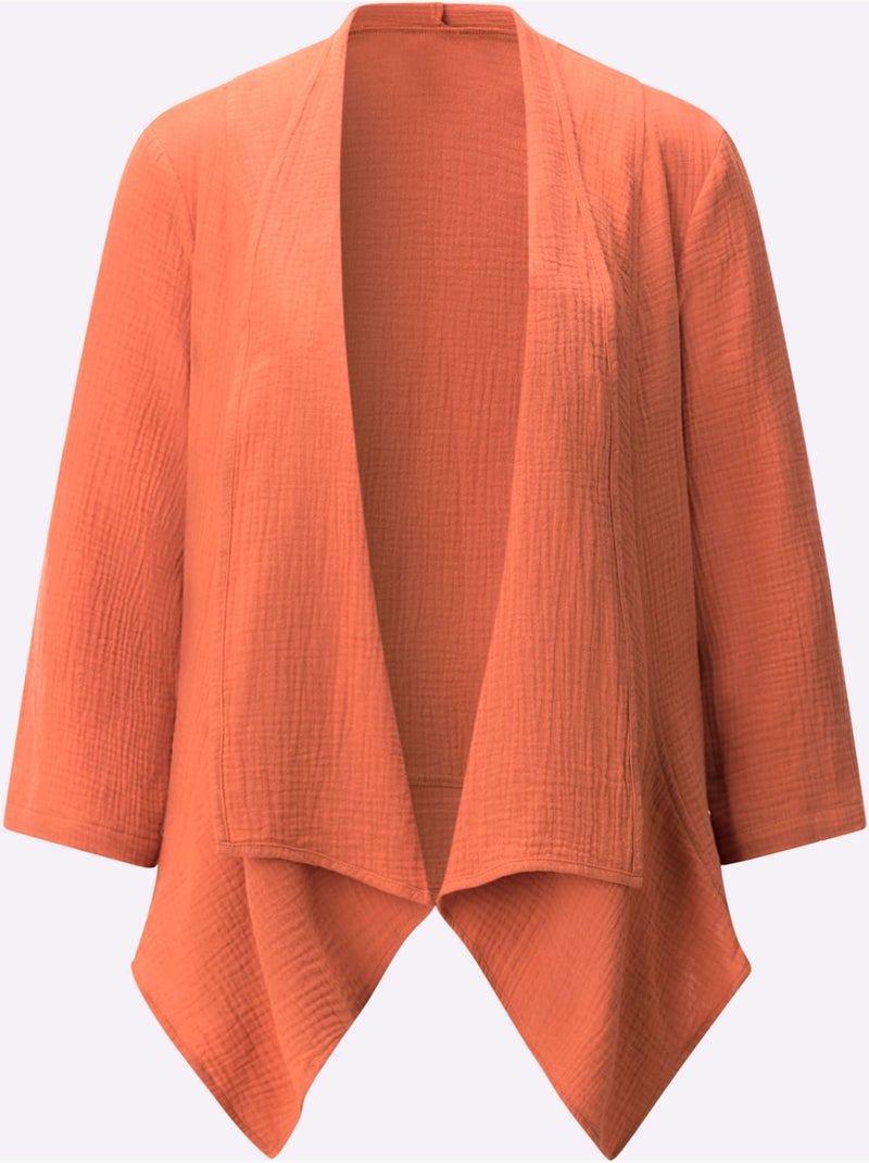 Chemisier Boléro Pur Coton - Taille Standard - Witt Orange - Kiabi