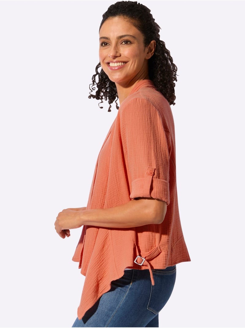 Chemisier Boléro Pur Coton - Taille Standard - Witt Orange - Kiabi
