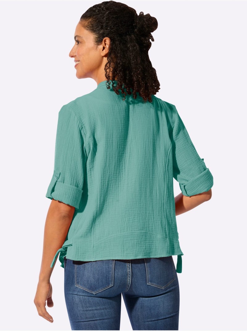 Chemisier Boléro Pur Coton - Taille Standard - Witt Vert Sauge - Kiabi