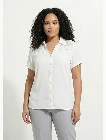 Chemisier boutonné dentelle et ajouré - Afibel