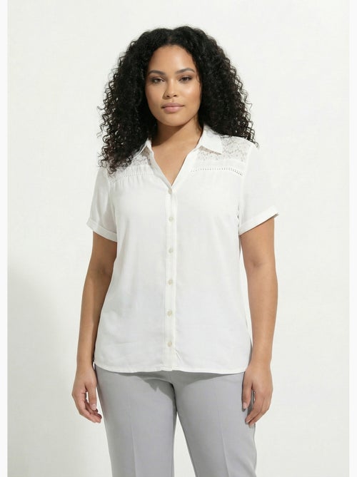 Chemisier boutonné dentelle et ajouré - Afibel - Kiabi