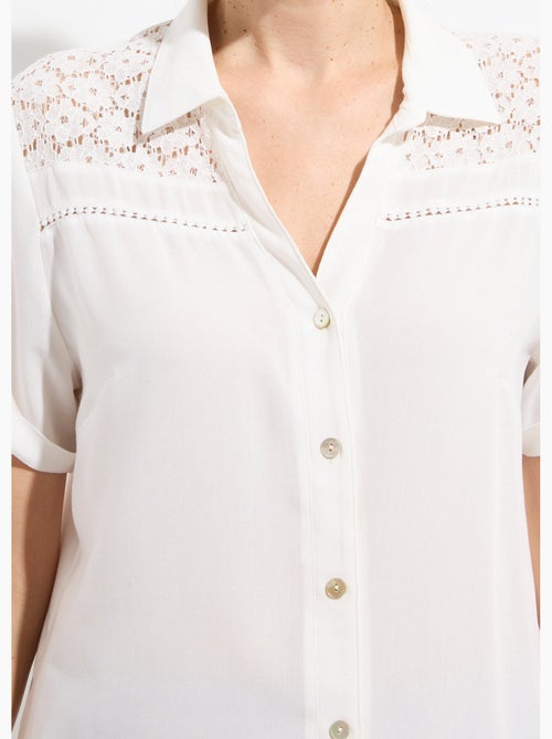 Chemisier boutonné dentelle et ajouré - Afibel - Kiabi