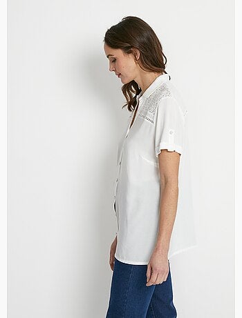 Chemisier boutonné dentelle et ajouré - Afibel