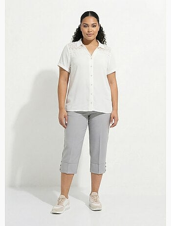 Chemisier boutonné dentelle et ajouré - Afibel