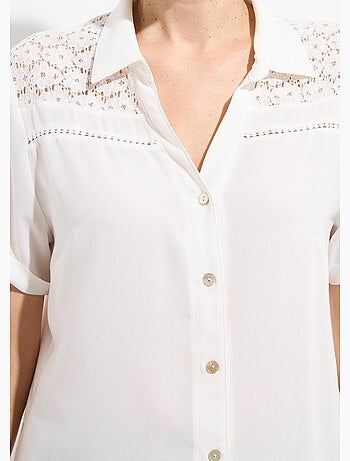 Chemisier boutonné dentelle et ajouré - Afibel