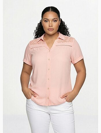 Chemisier boutonné dentelle et ajouré - Afibel