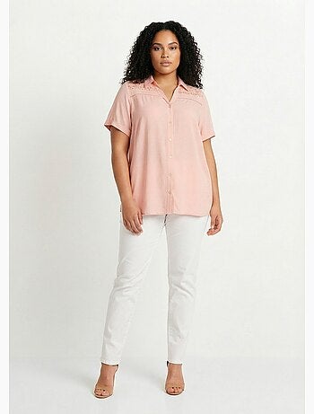 Chemisier boutonné dentelle et ajouré - Afibel