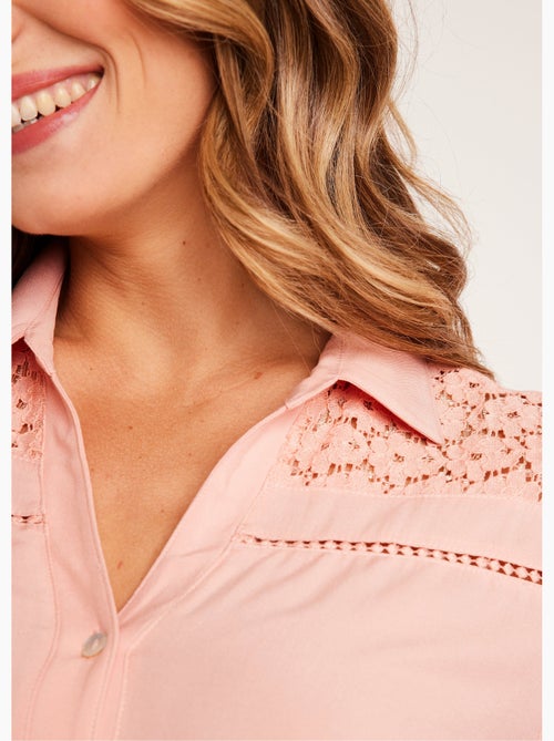 Chemisier boutonné dentelle et ajouré - Afibel - Kiabi