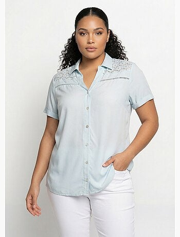 Chemisier boutonné dentelle et ajouré - Afibel