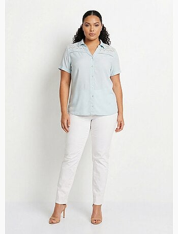 Chemisier boutonné dentelle et ajouré - Afibel