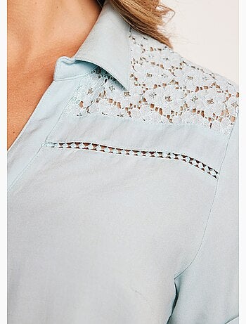 Chemisier boutonné dentelle et ajouré - Afibel