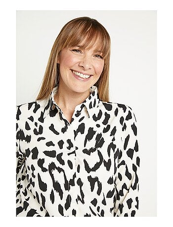 Chemisier boutonné léopard manches longues