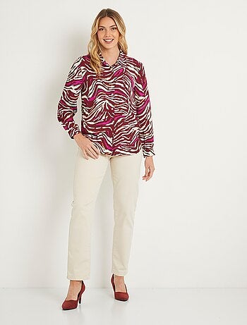 Chemisier boutonné long imprimé zébré