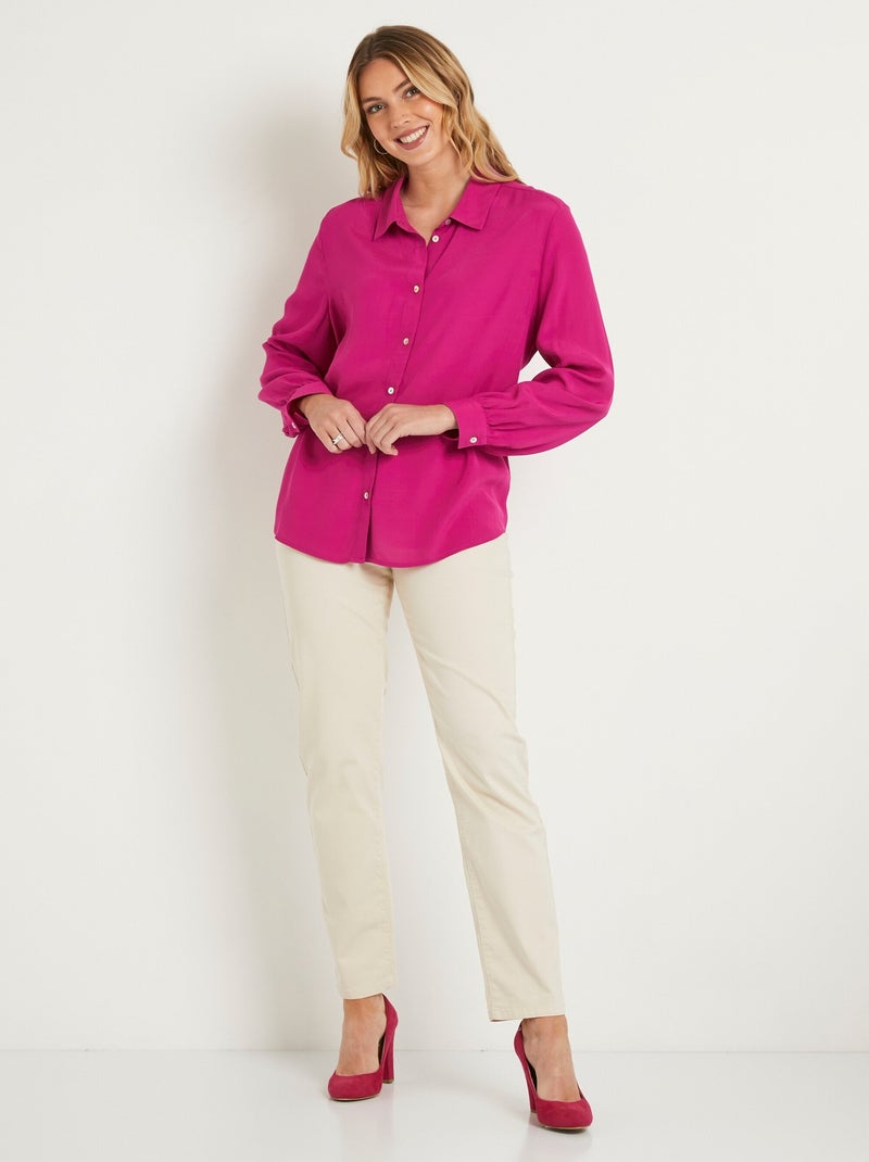 Chemisier boutonné long imprimé zébré Rose - Kiabi