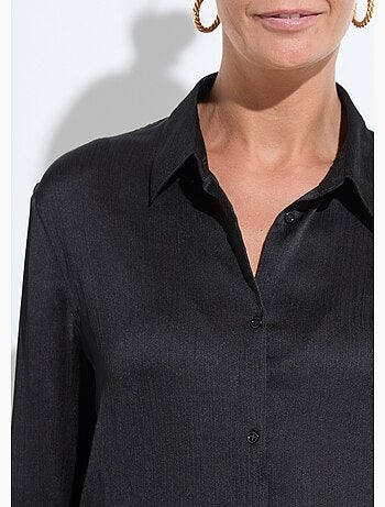 Chemisier boutonné satin manches longues - Afibel