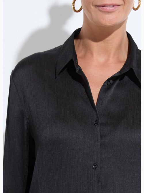 Chemisier boutonné satin manches longues - Afibel - Kiabi
