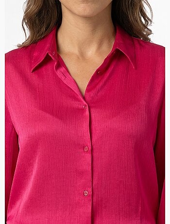 Chemisier boutonné satin manches longues - afibel