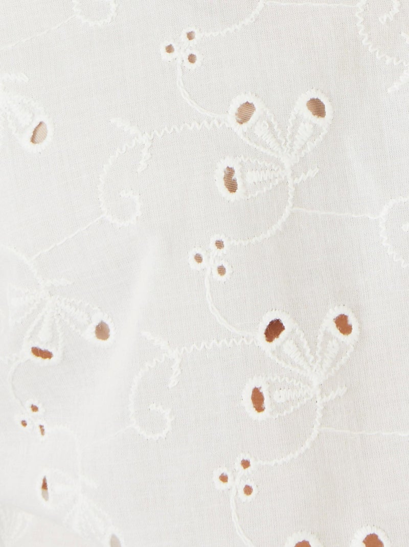 Chemisier broderie anglaise - Damart Blanc cassé - Kiabi