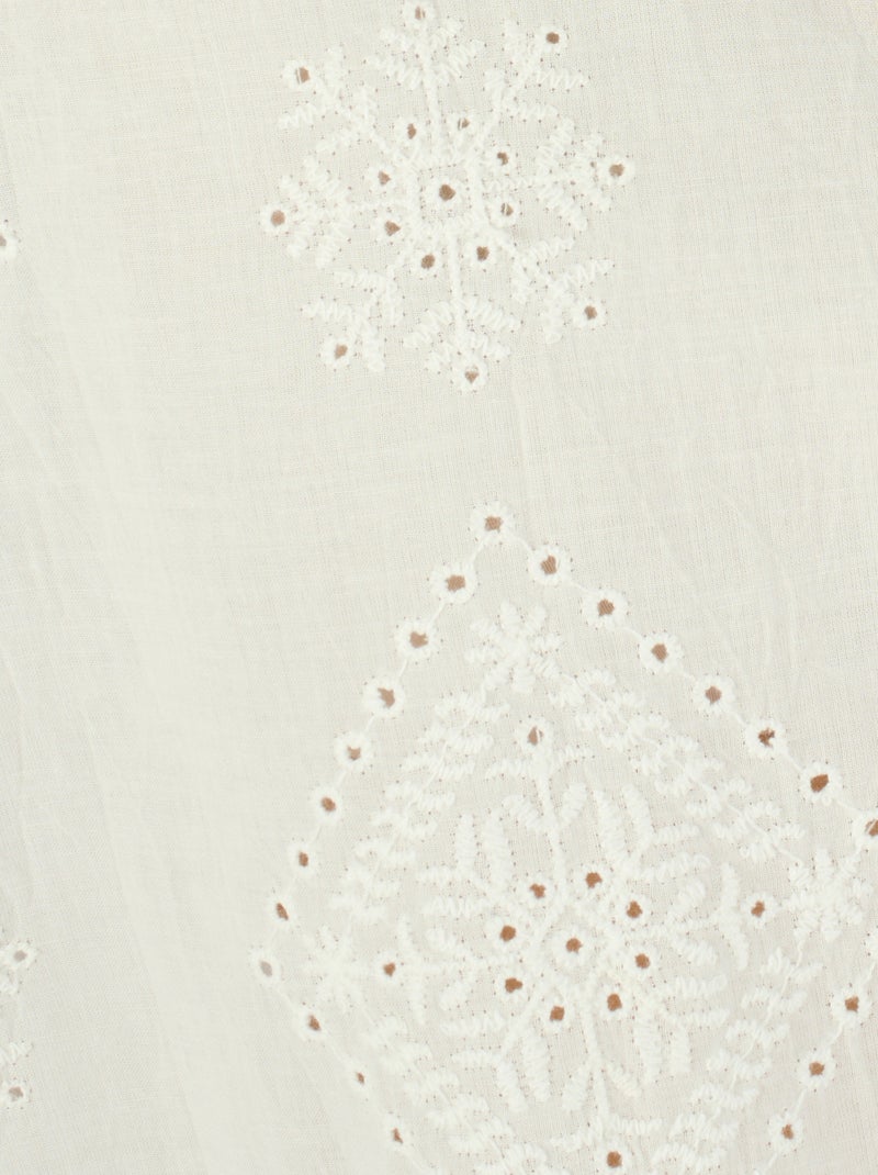Chemisier broderie anglaise - Damart Blanc cassé - Kiabi