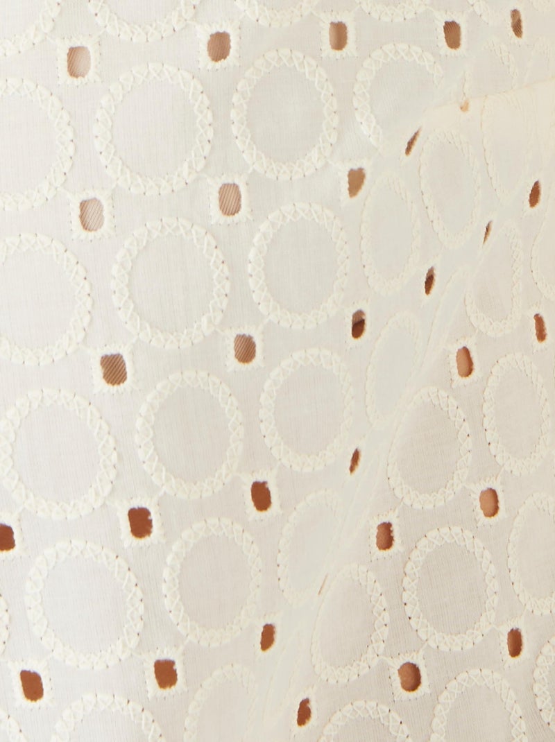 Chemisier broderie anglaise - Damart Blanc Ecru Blanc - Kiabi