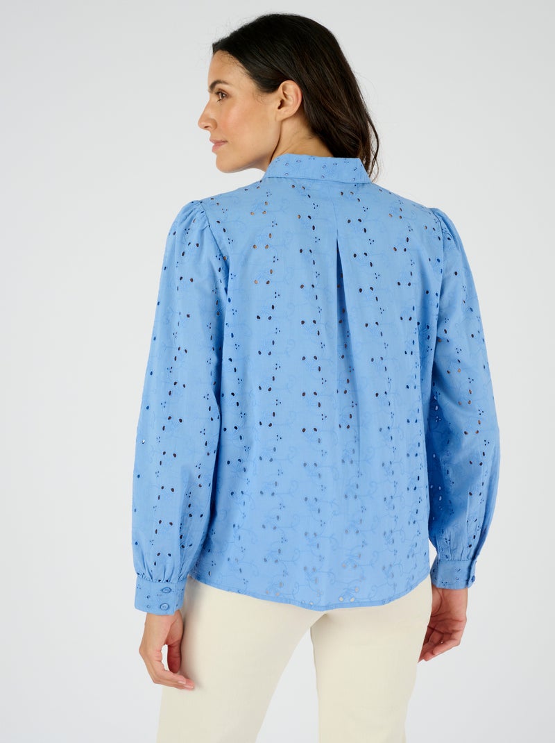 Chemisier broderie anglaise - Damart Bleu - Kiabi