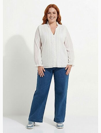 Chemisier broderie anglaise et col V - AFIBEL