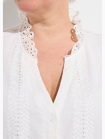 Chemisier broderie anglaise et col V - AFIBEL
