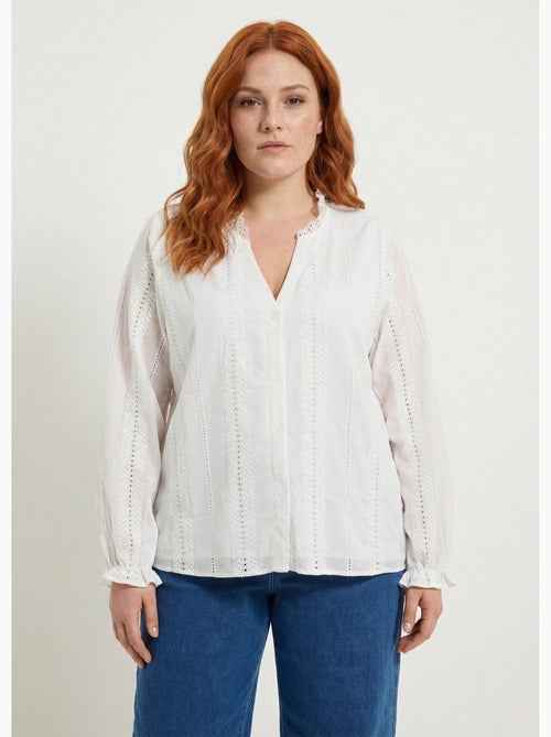 Chemisier broderie anglaise et col V - AFIBEL - Kiabi