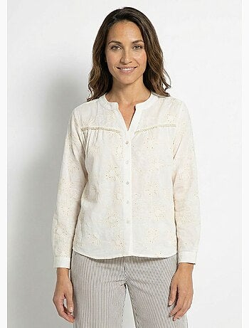 Chemisier broderies fleurs pailletées - AFIBEL