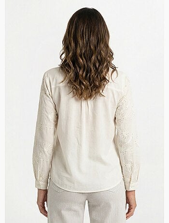 Chemisier broderies fleurs pailletées - AFIBEL