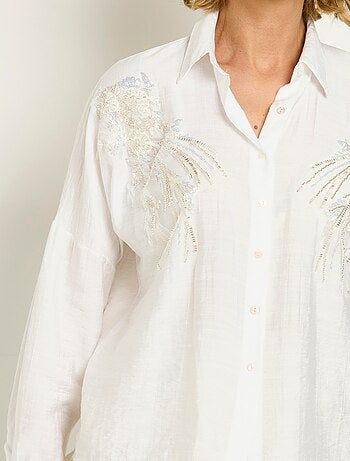 Chemisier broderies perles et sequins