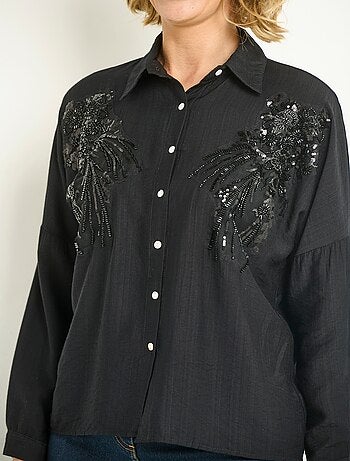 Chemisier broderies perles et sequins