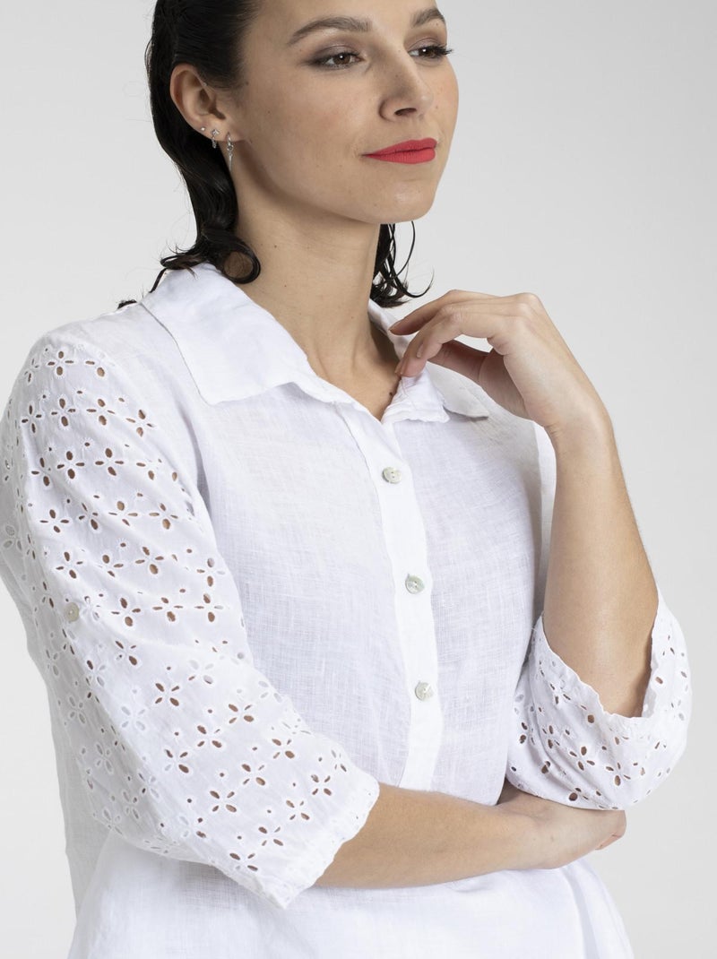 Chemisier CANEL Blanc Chemisiers boutonné Blanc - Kiabi