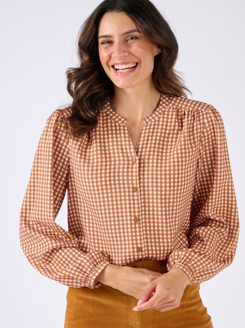 Chemisier carreaux pure viscose - Damart - Kiabi