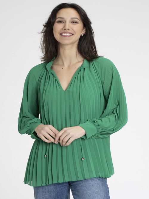 Chemisier CHANTAL Vert Chemisiers col v - Kiabi