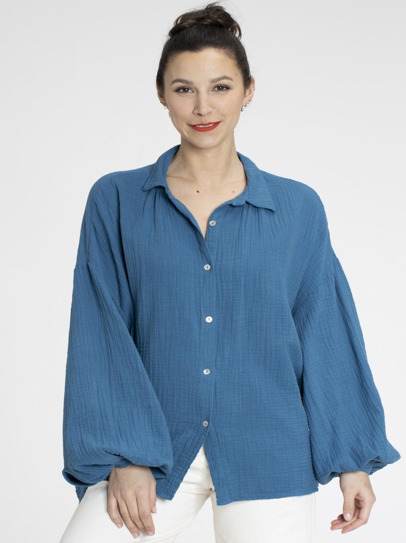 Chemisier CHERIE Bleu canard Chemisiers chemise Bleu canard - Kiabi