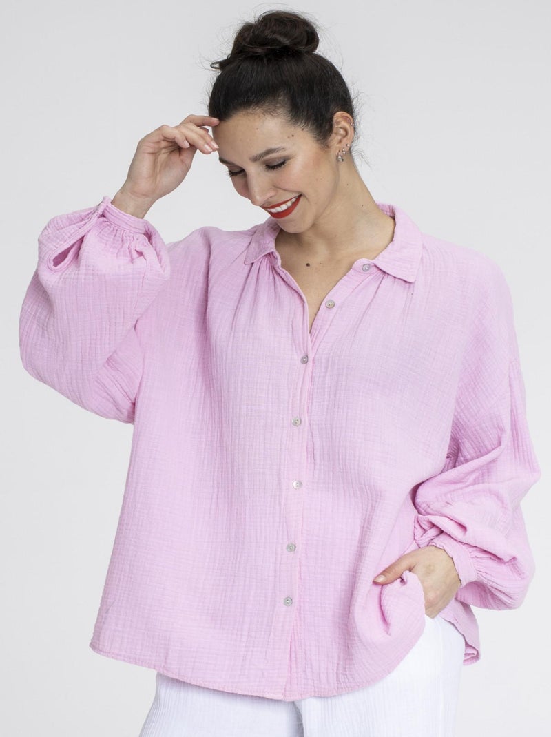 Chemisier CHERIE Rose pale Chemisiers chemise Rose pâle - Kiabi