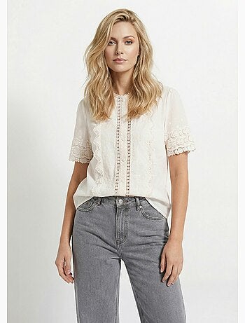 Chemisier chic, applications dentelles