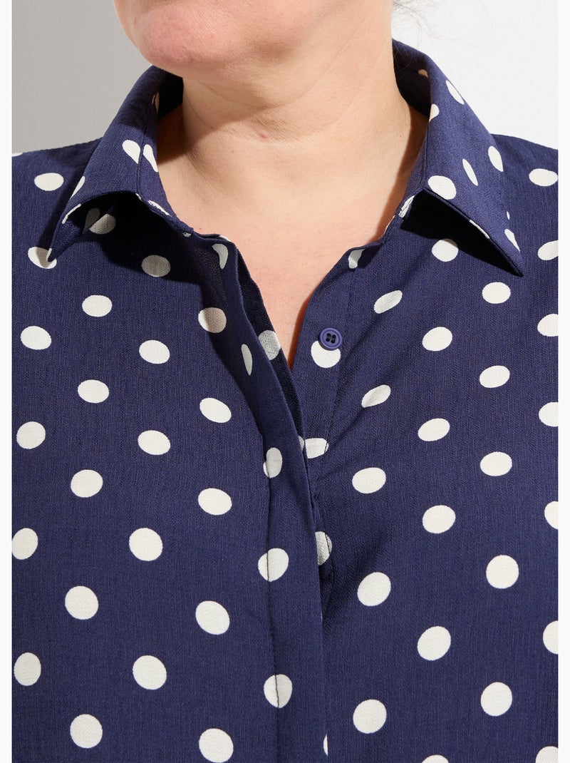 Chemisier chic, imprimé pois - afibel Bleu marine - Kiabi