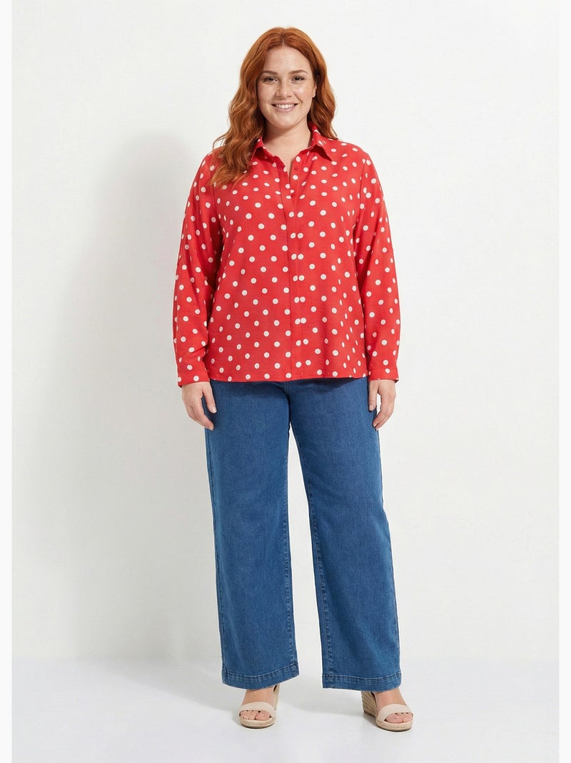 Chemisier chic, imprimé pois - afibel Rouge - Kiabi