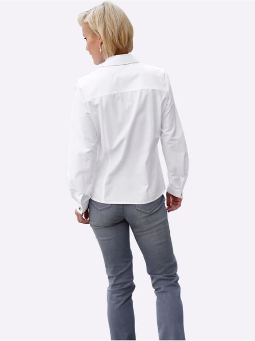 Chemisier classique avec col chemise et boutons contrastés - Taille standard - Witt - Kiabi Chemisier classique avec col chemise et boutons contrastés - Taille standard - Witt - Kiabi