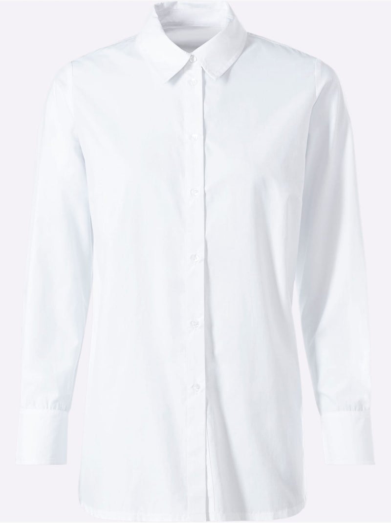 Chemisier Classique Patte De Boutonnage Le Long Du Dos - Taille Standard - Helline Blanc - Kiabi