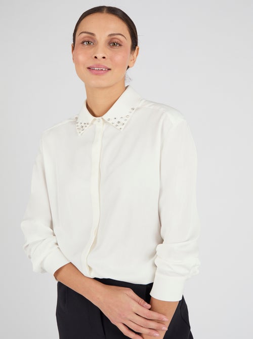 Chemisier col bijoux fantaisie pure viscose - Damart - Kiabi