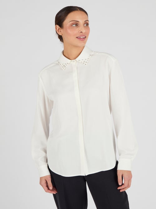 Chemisier col bijoux fantaisie pure viscose - Damart - Kiabi