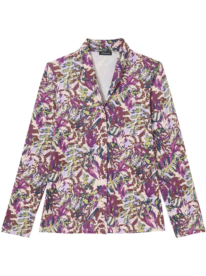 Chemisier col châle maille chaude - DAXON Violet - Kiabi