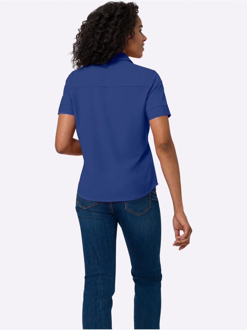 Chemisier Col Chemise Ouvert - Taille Standard - Moda Vilona Bleu roi - Kiabi