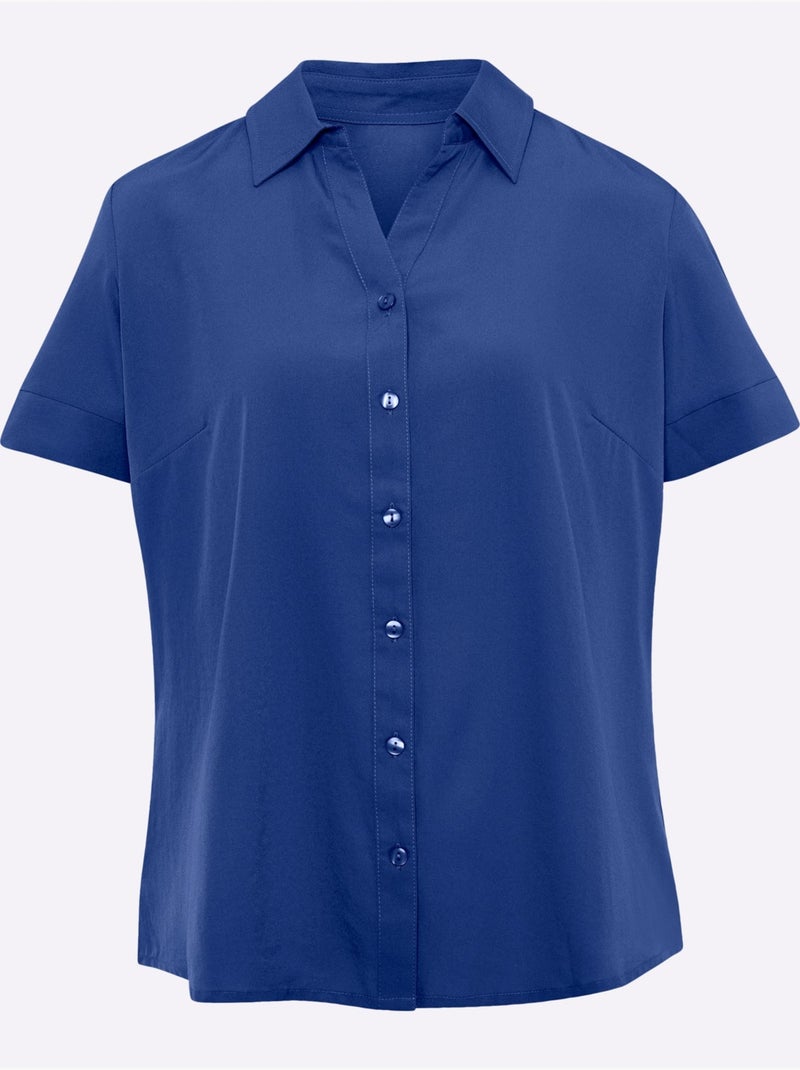Chemisier Col Chemise Ouvert - Taille Standard - Moda Vilona Bleu roi - Kiabi