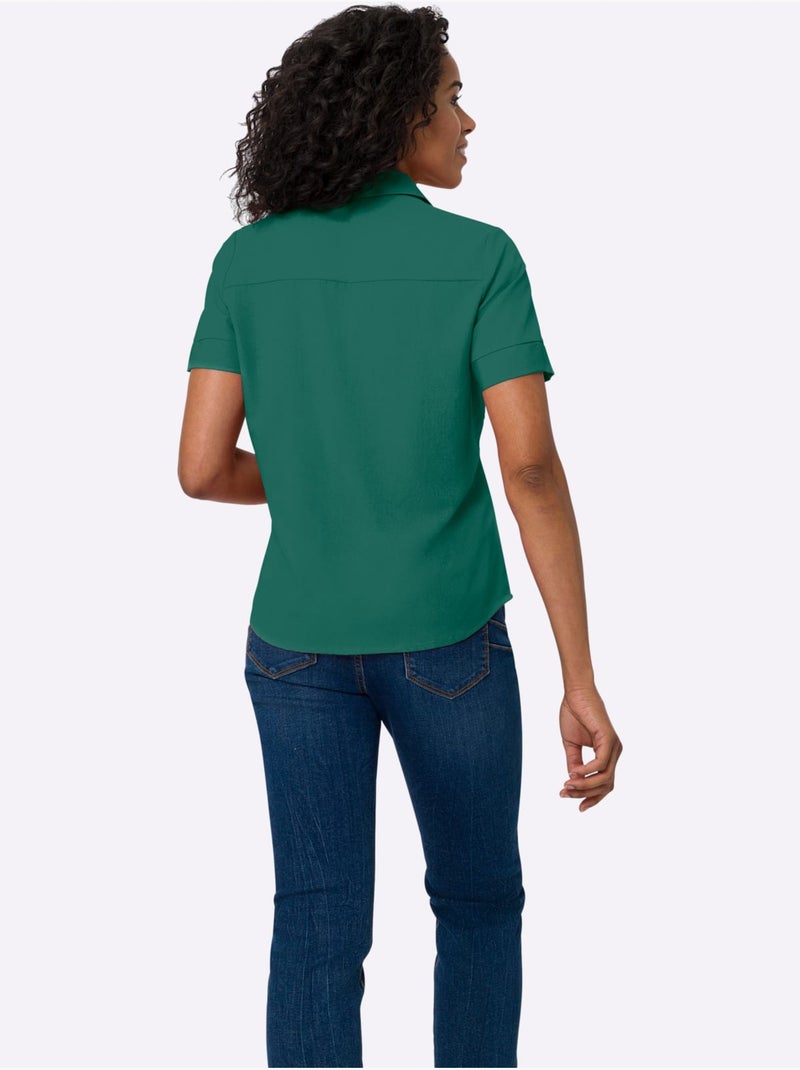 Chemisier Col Chemise Ouvert - Taille Standard - Moda Vilona Vert - Kiabi
